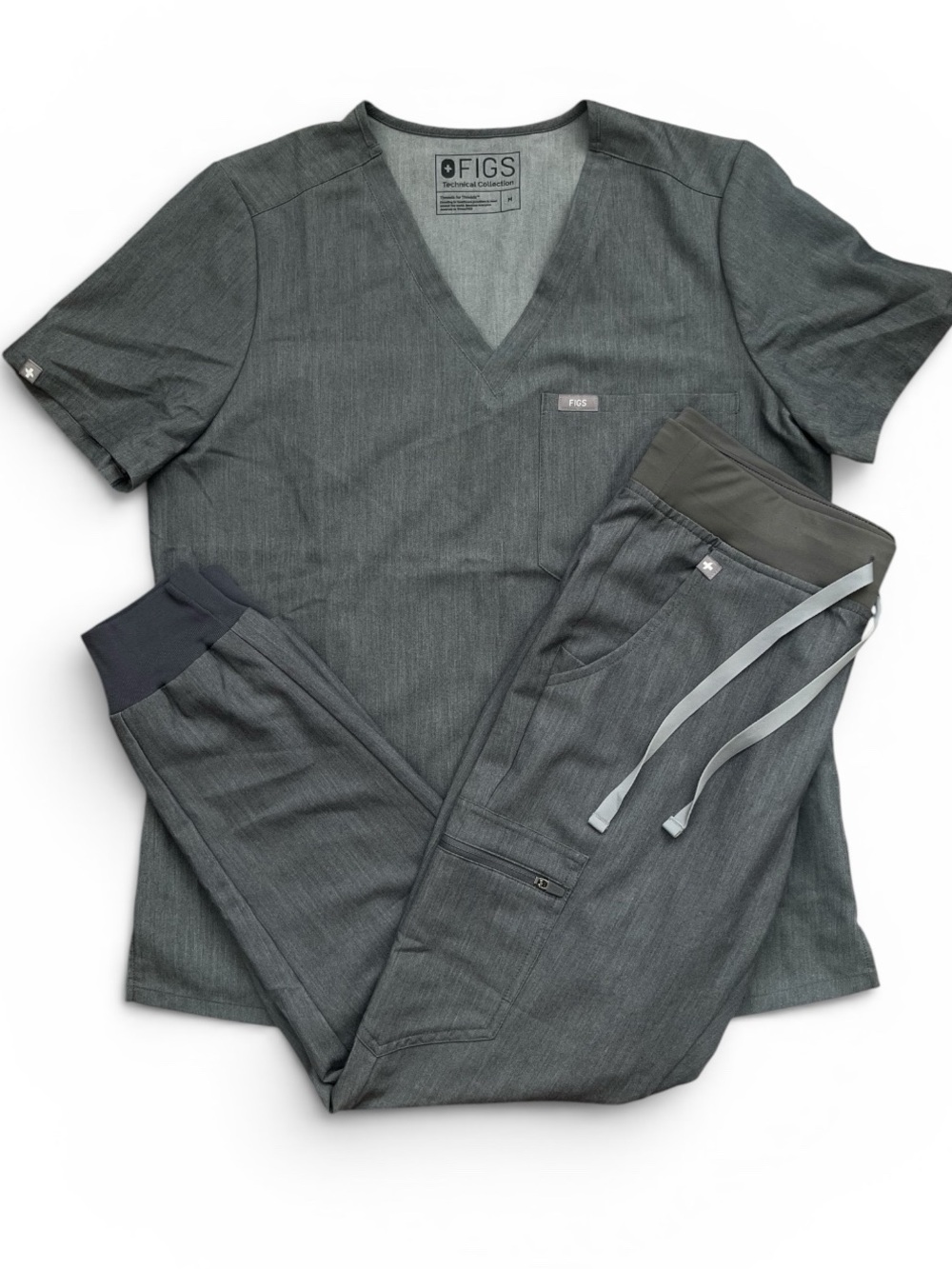 Figs Zamora jogger scrub set graphite grey medium top small bottom